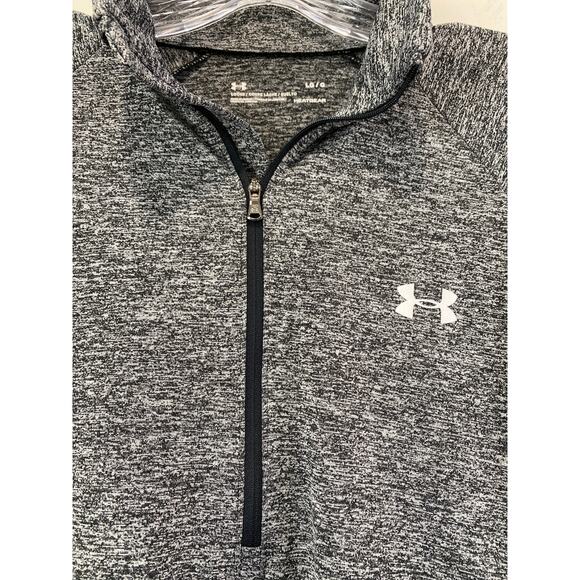 Under Armour Loose Fit Heatgear Quarter Zip Womens Size L Gray Gorpcore Running - Picture 3 of 9